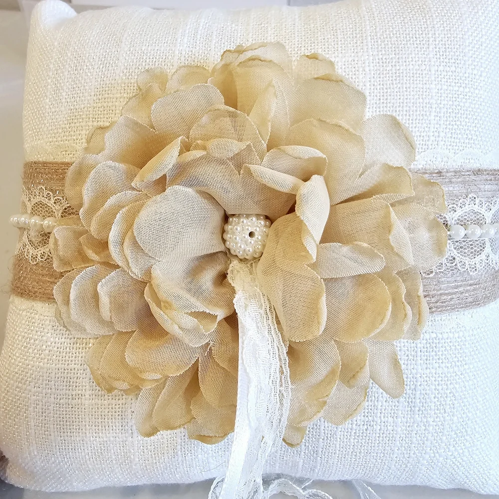 Wedding Flower Girl Basket and Ring Bearer Pillow Rustic